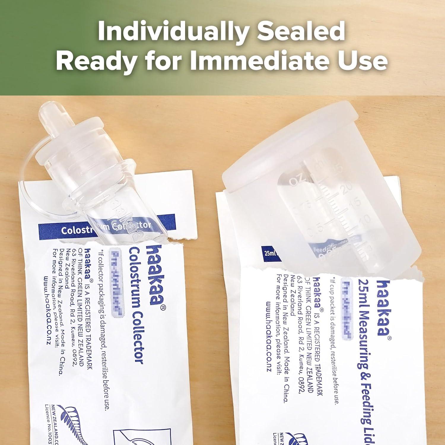 image:imagehaakaa Colostrum Collector Syringes for Breastmilk Collector for Breastfeeding Moms to Collect Store and Feed Colostrum 01oz4ml 2pcs6 Count Pack of 12ml Feeding Cup