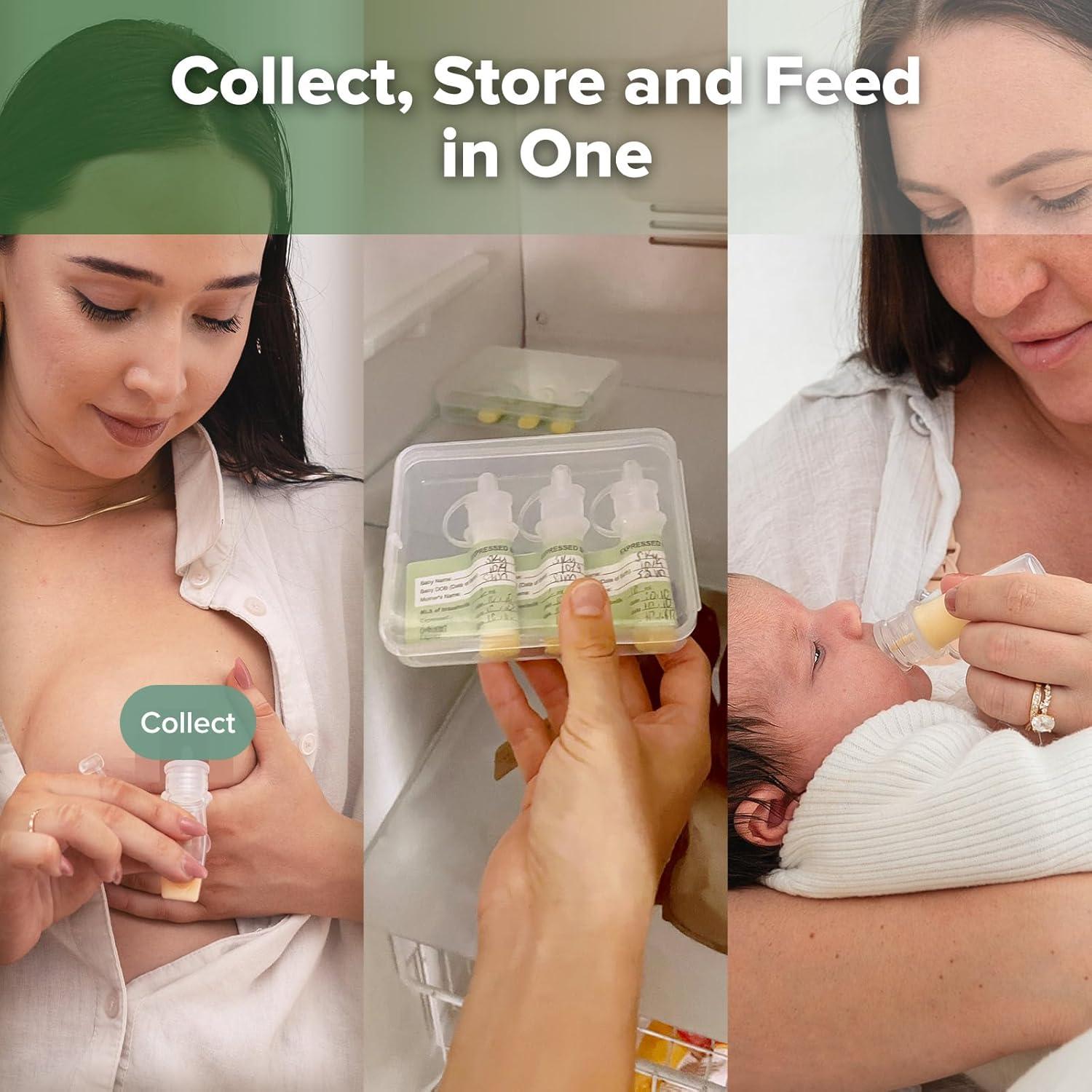 image:imagehaakaa Colostrum Collector Syringes for Breastmilk Collector for Breastfeeding Moms to Collect Store and Feed Colostrum 01oz4ml 2pcs6 Count Pack of 16ml