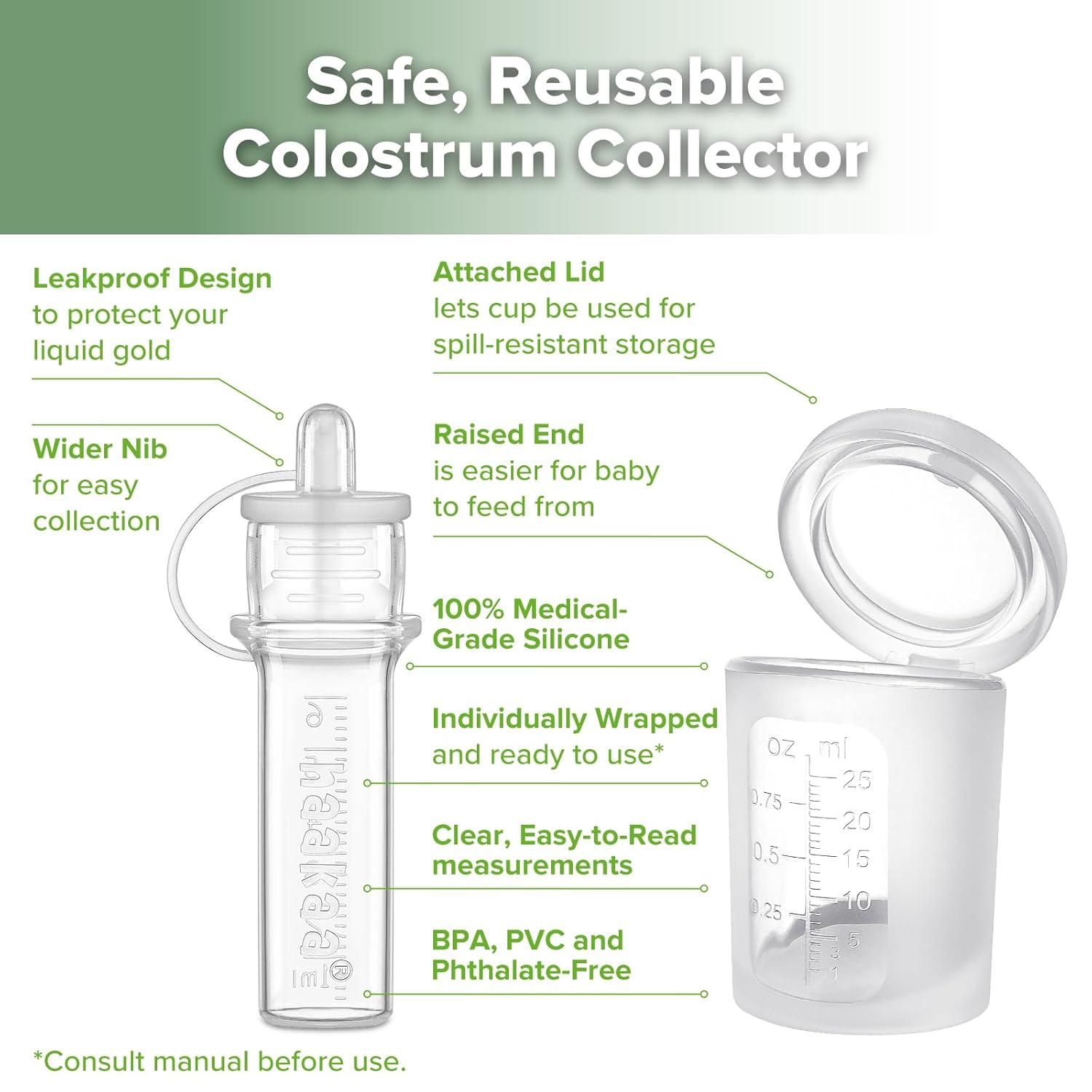 image:imagehaakaa Colostrum Collector Syringes for Breastmilk Collector for Breastfeeding Moms to Collect Store and Feed Colostrum 01oz4ml 2pcs6 Count Pack of 16ml Feeding Cup