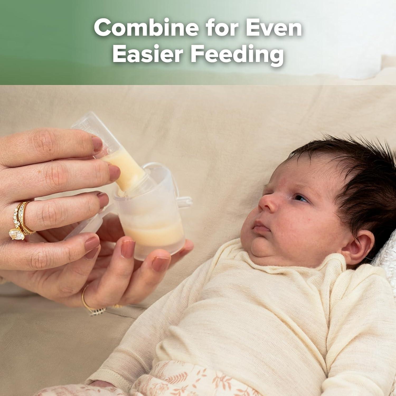 image:imagehaakaa Colostrum Collector Syringes for Breastmilk Collector for Breastfeeding Moms to Collect Store and Feed Colostrum 01oz4ml 2pcs6 Count Pack of 16ml Feeding Cup