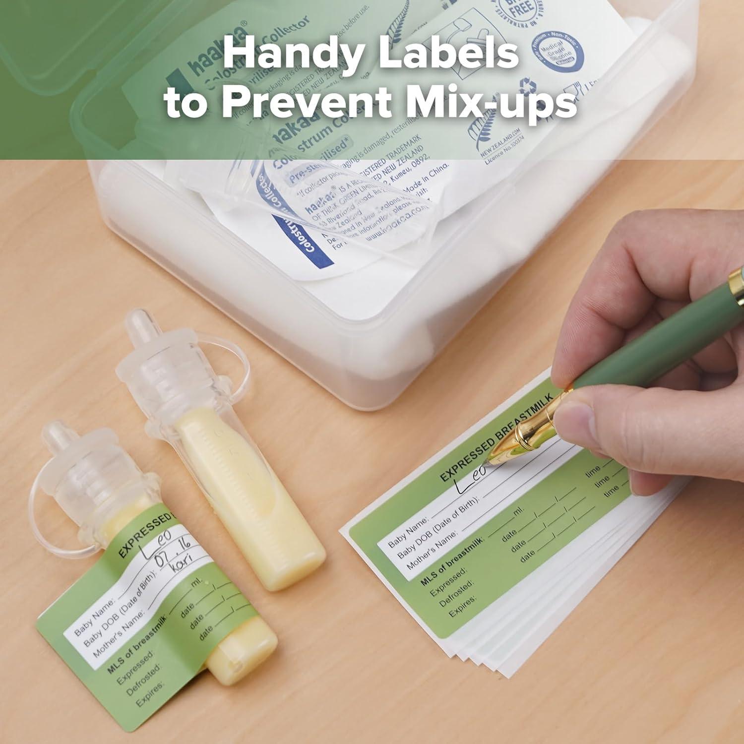 image:imagehaakaa Colostrum Collector Syringes for Breastmilk Collector for Breastfeeding Moms to Collect Store and Feed Colostrum 01oz4ml 2pcs6 Count Pack of 16ml