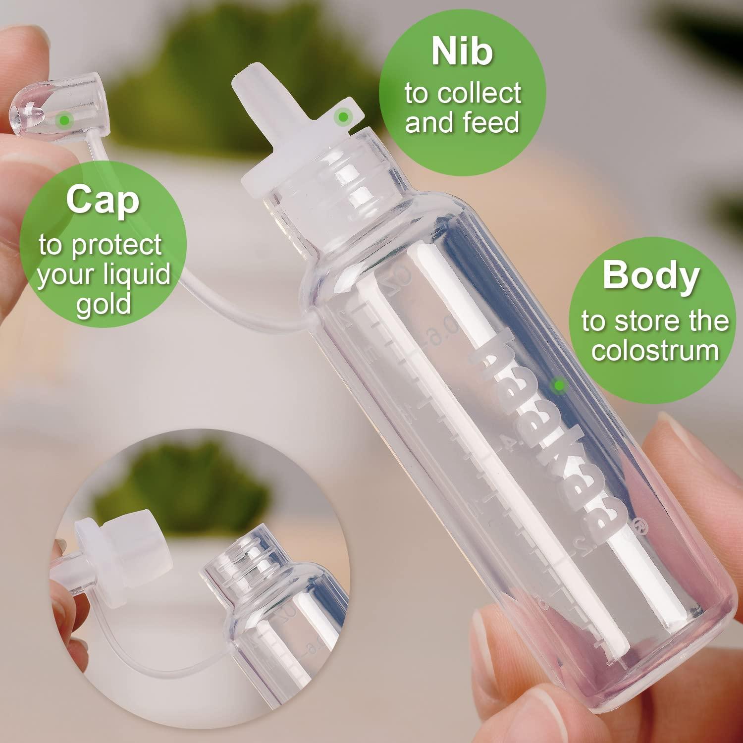 image:imagehaakaa Colostrum Collector with Storage Case Set Included 1 pc Reusable Cotton Wipe and Storage Box 01oz4ml 6 pcs2 Count Pack of 120ml