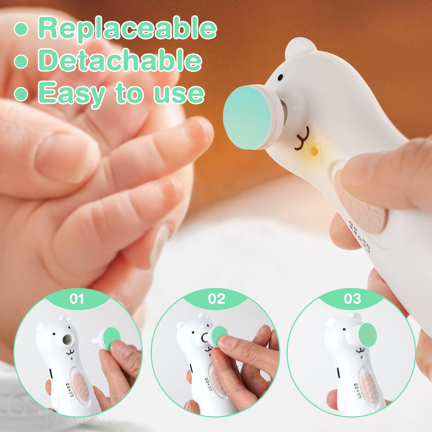 image:imagehaakaa Electric Nail Trimmer Replacement Pads Baby Nail Trimmer Heads for Standard Baby Nail File Suitable for 12Months OrangeBlue