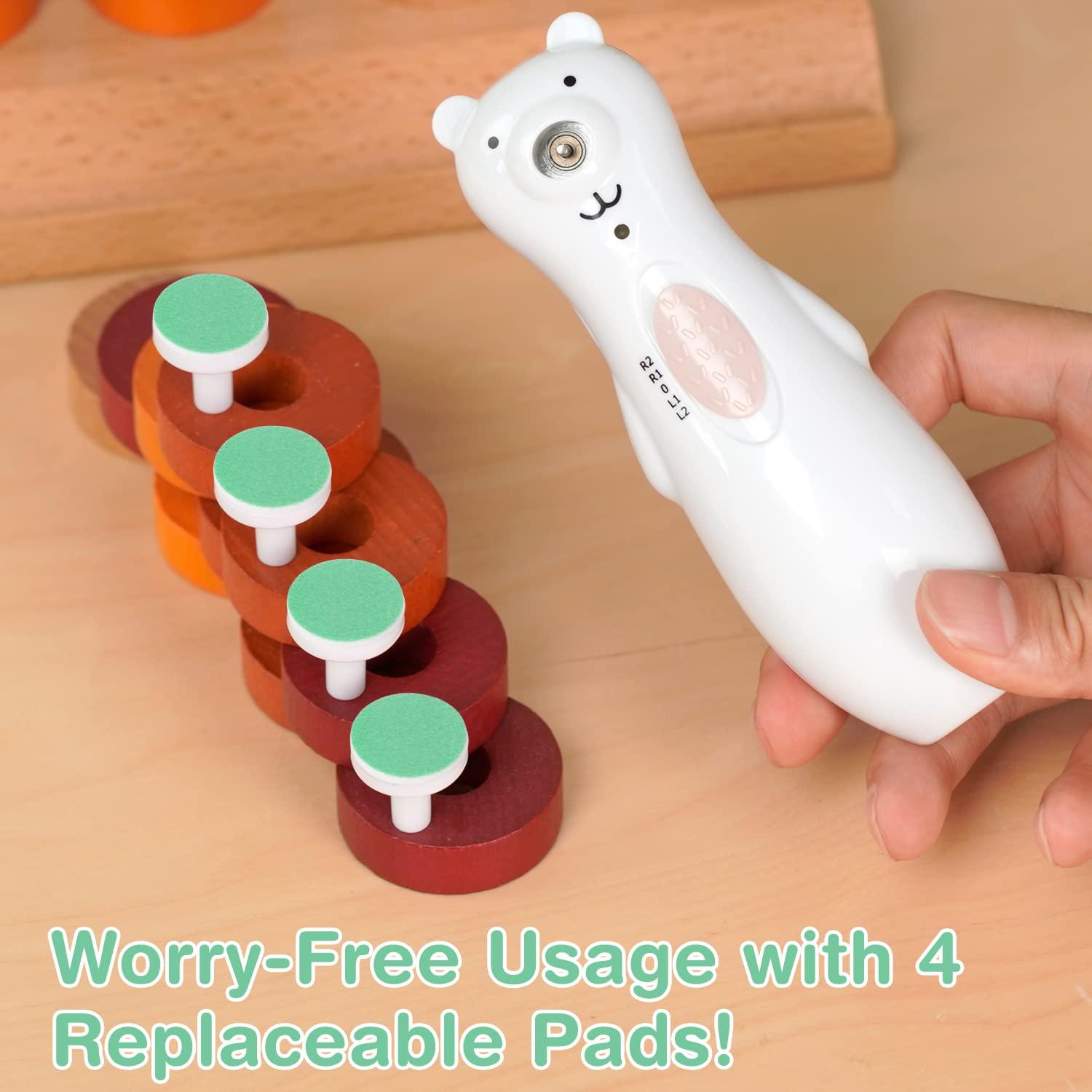 image:imagehaakaa Electric Nail Trimmer Replacement Pads Baby Nail Trimmer Heads for Standard Baby Nail File Suitable for 12Months OrangeBlue