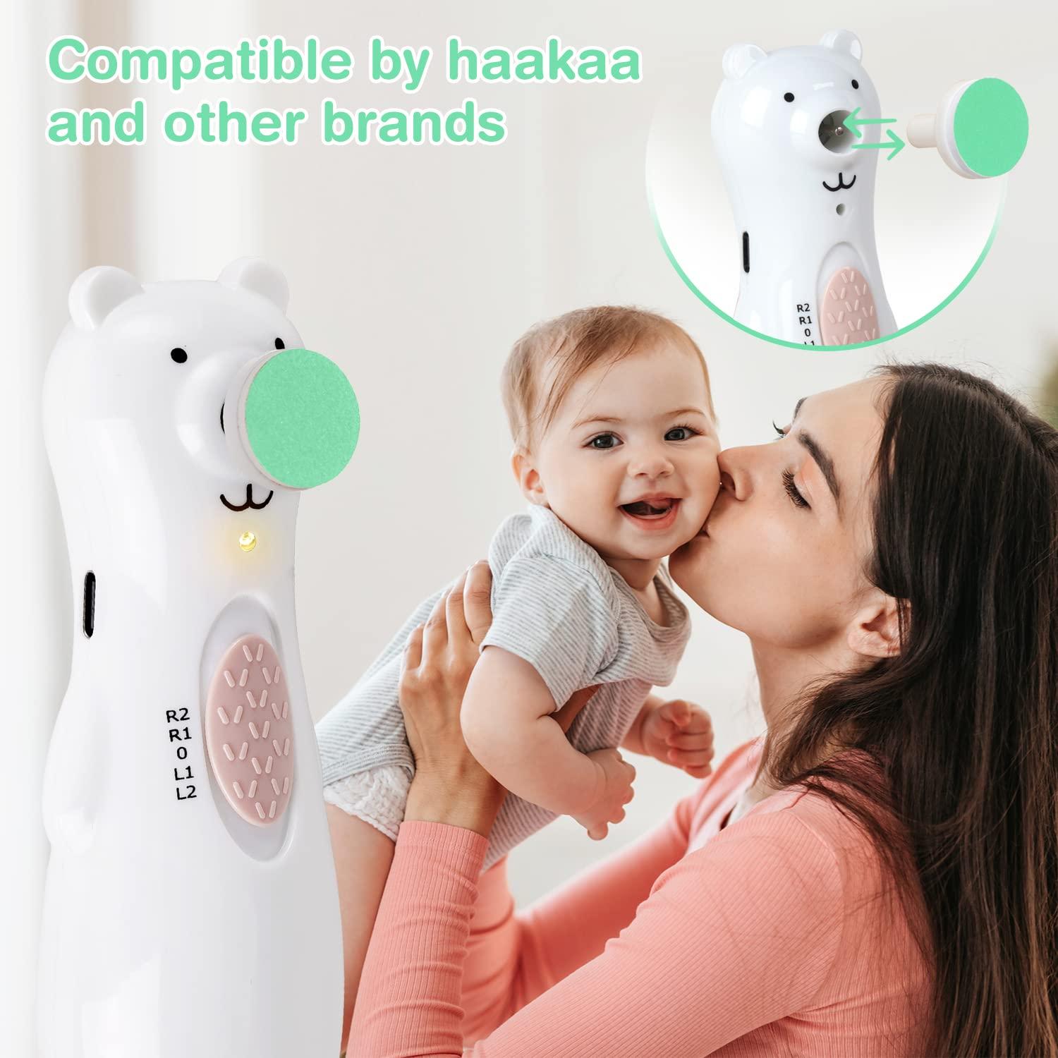 image:imagehaakaa Electric Nail Trimmer Replacement Pads Baby Nail Trimmer Heads for Standard Baby Nail File Suitable for 12Months OrangeBlue