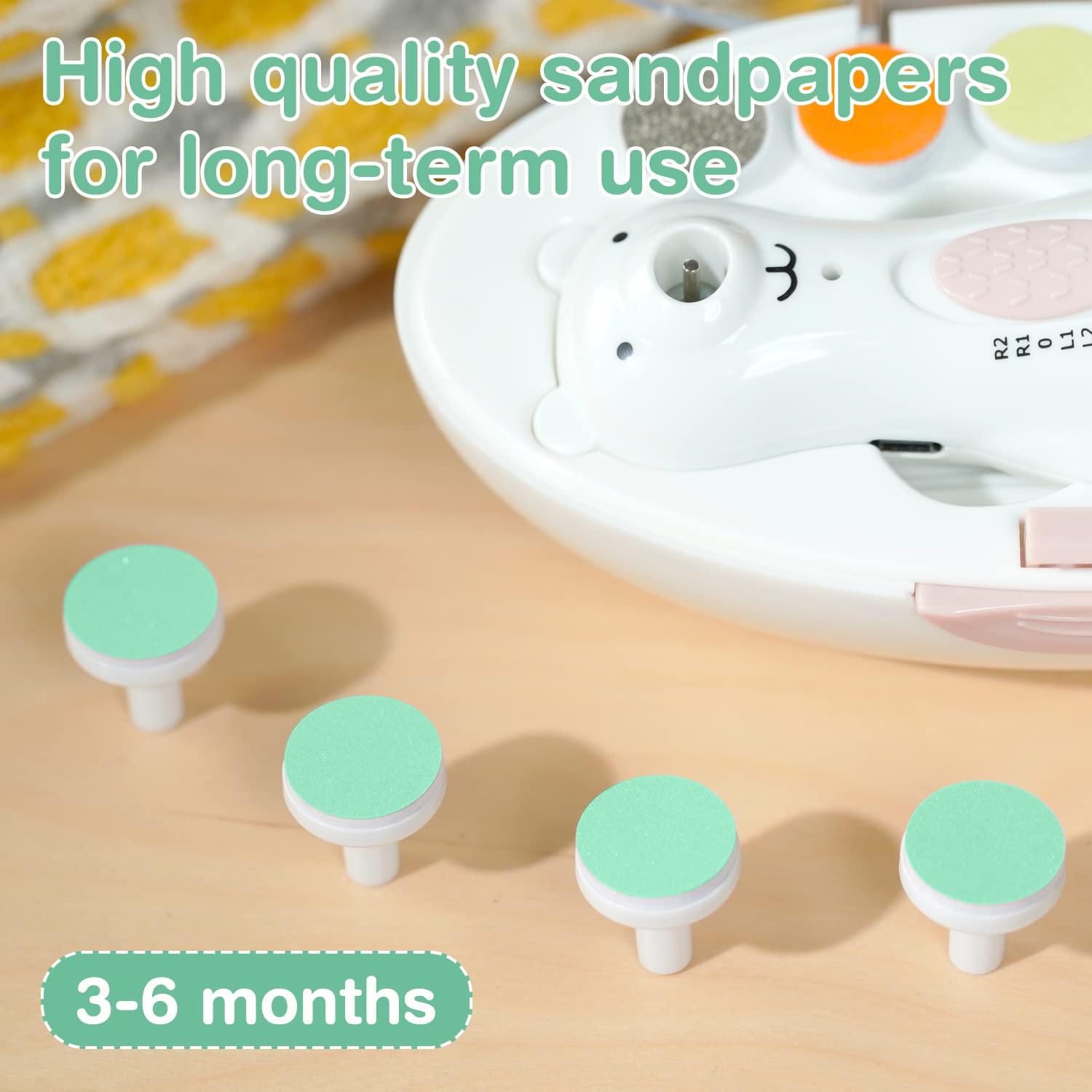 image:imagehaakaa Electric Nail Trimmer Replacement Pads Baby Nail Trimmer Heads for Standard Baby Nail File Suitable for 12Months OrangeBlue