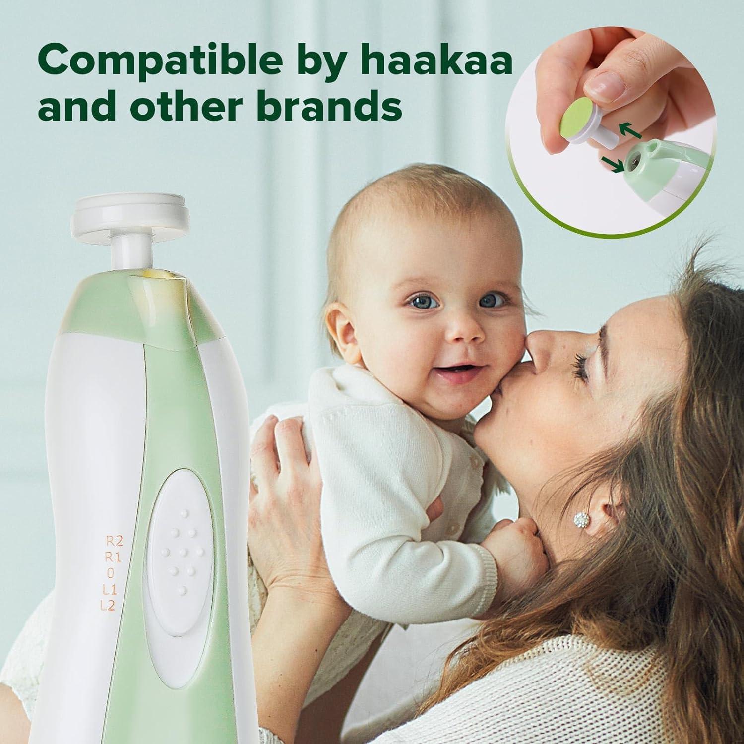 image:imagehaakaa Electric Nail Trimmer Replacement Pads Baby Nail Trimmer Heads for Standard Baby Nail File Suitable for 12Months OrangeGrass