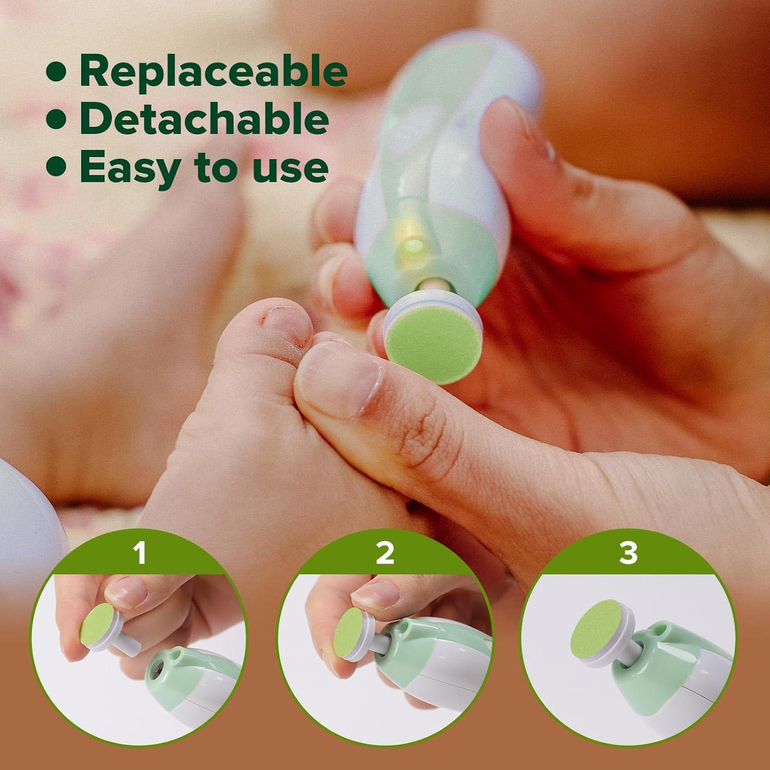 image:imagehaakaa Electric Nail Trimmer Replacement Pads Baby Nail Trimmer Heads for Standard Baby Nail File Suitable for 12Months OrangeGrass