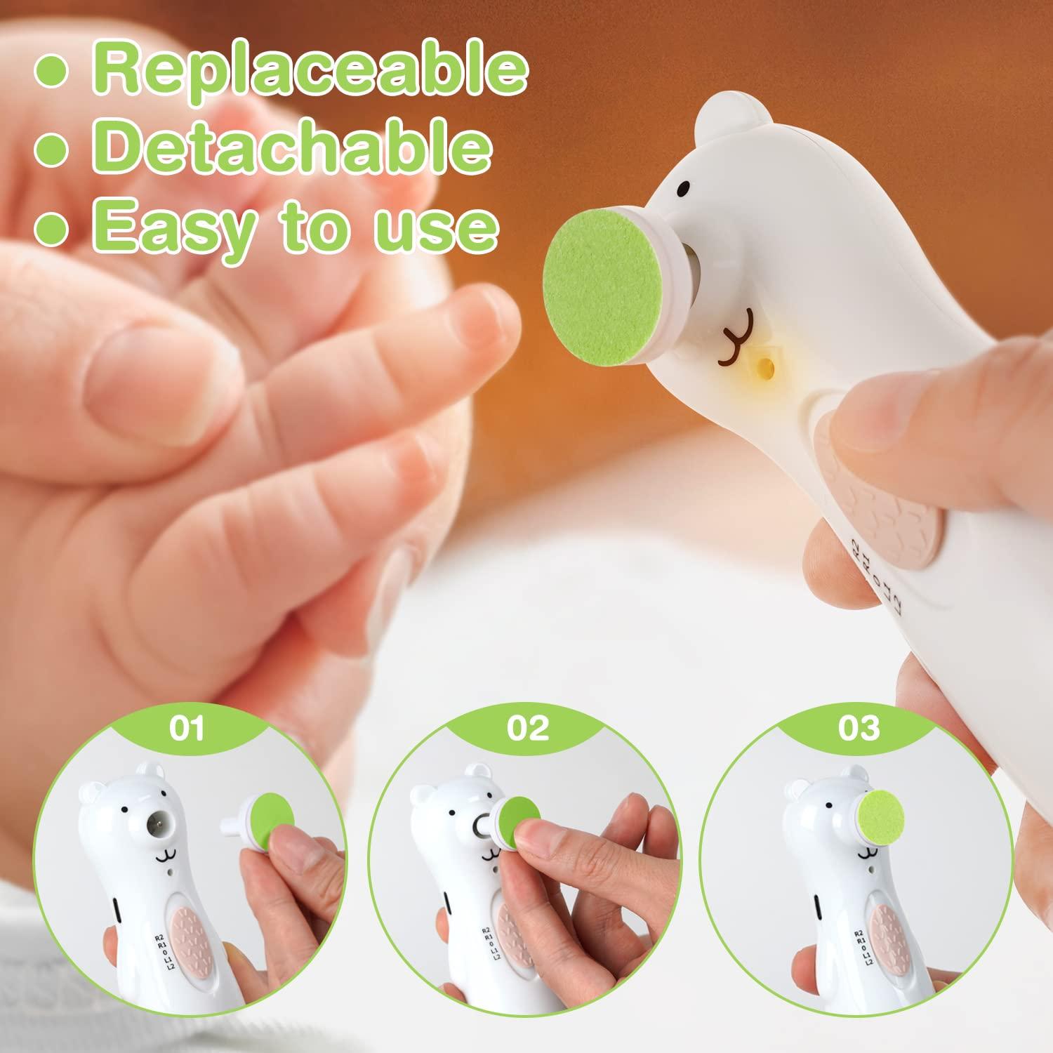image:imagehaakaa Electric Nail Trimmer Replacement Pads Baby Nail Trimmer Heads for Standard Baby Nail File Suitable for 12Months OrangeGreen