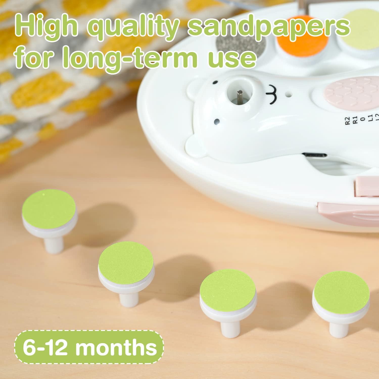 image:imagehaakaa Electric Nail Trimmer Replacement Pads Baby Nail Trimmer Heads for Standard Baby Nail File Suitable for 12Months OrangeGreen