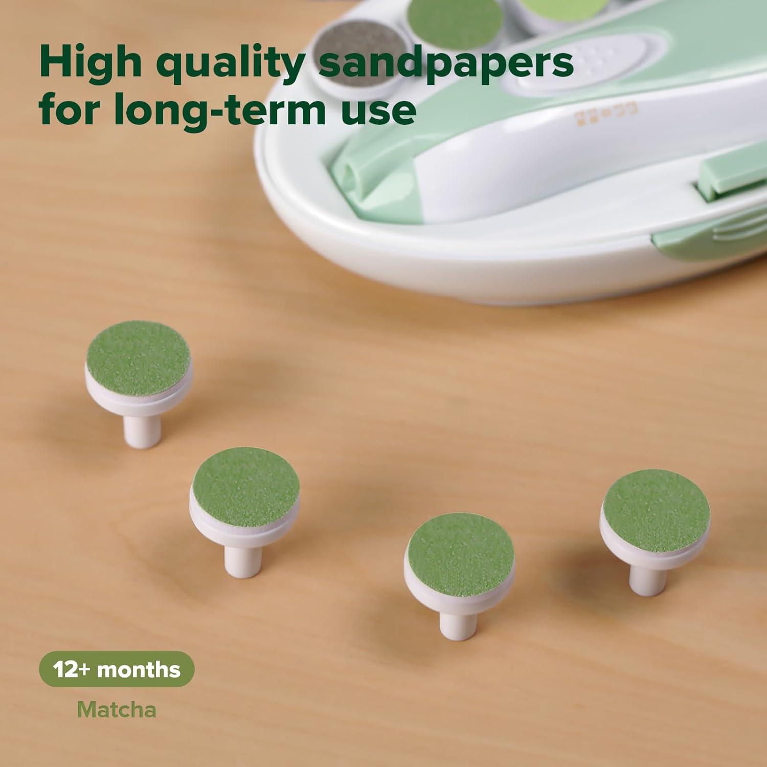 image:imagehaakaa Electric Nail Trimmer Replacement Pads Baby Nail Trimmer Heads for Standard Baby Nail File Suitable for 12Months OrangeMatcha