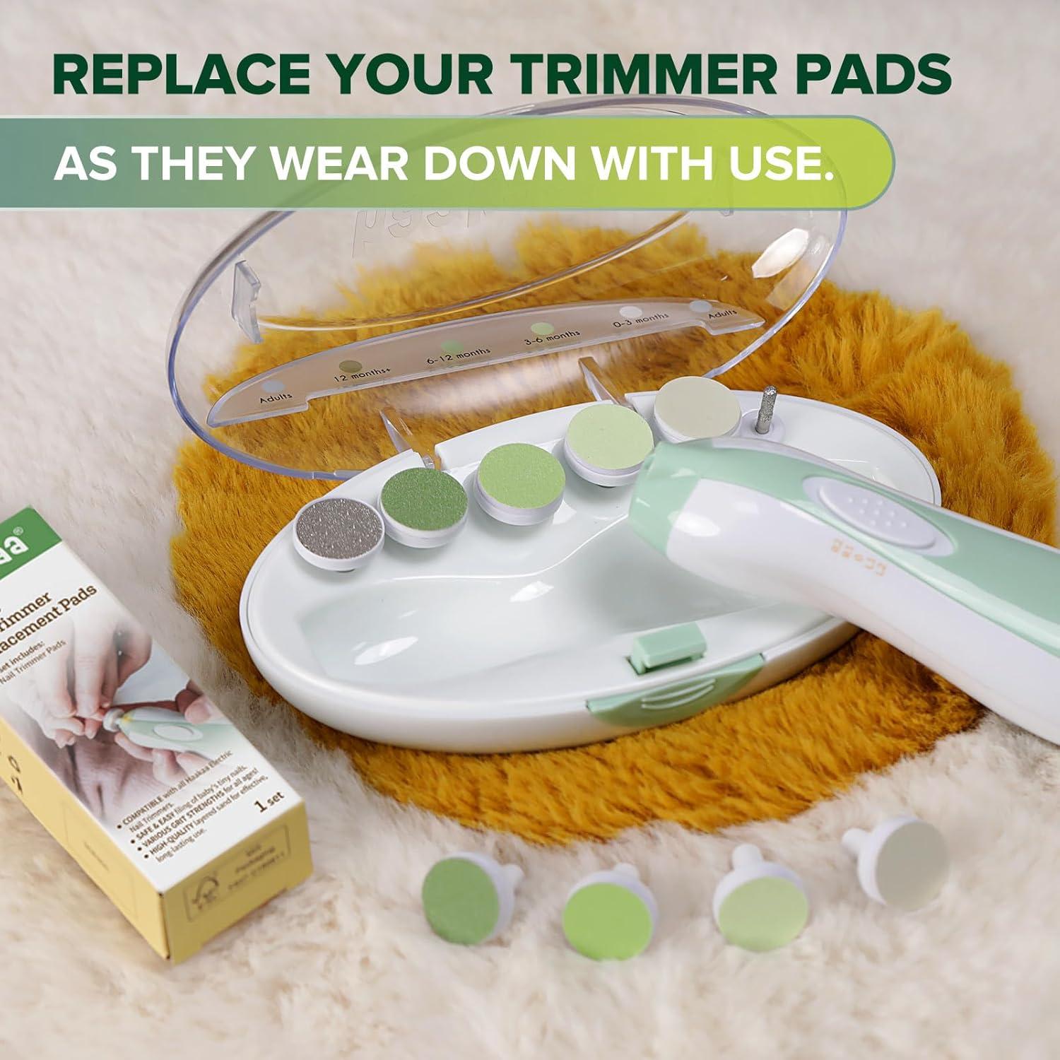 image:imagehaakaa Electric Nail Trimmer Replacement Pads Baby Nail Trimmer Heads for Standard Baby Nail File Suitable for 12Months OrangeMatcha