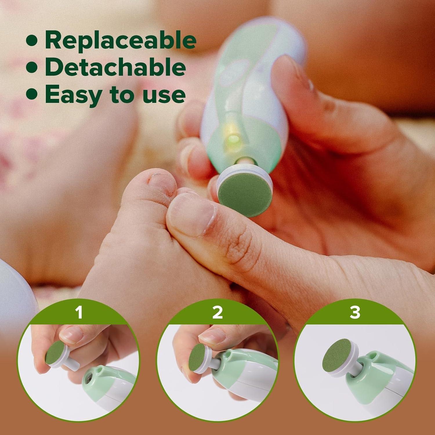 image:imagehaakaa Electric Nail Trimmer Replacement Pads Baby Nail Trimmer Heads for Standard Baby Nail File Suitable for 12Months OrangeMatcha