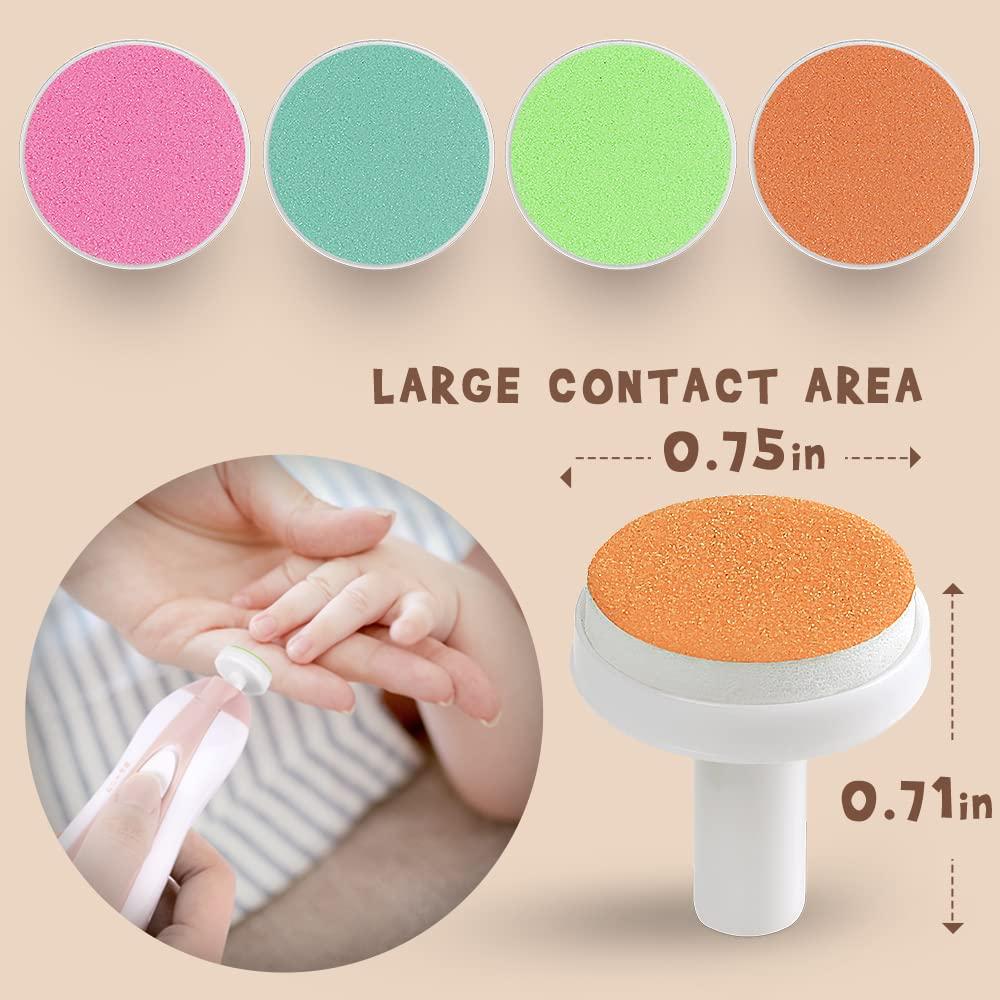 image:imagehaakaa Electric Nail Trimmer Replacement Pads Baby Nail Trimmer Heads for Standard Baby Nail File Suitable for 12Months OrangeMulti