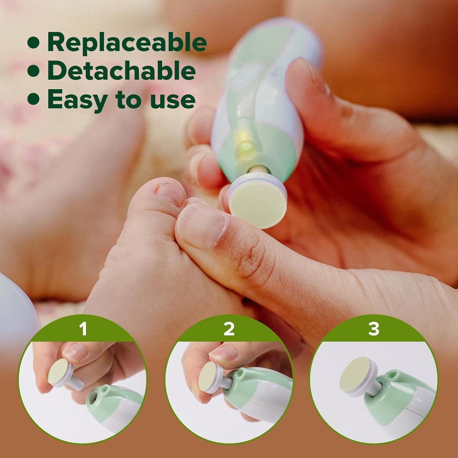 image:imagehaakaa Electric Nail Trimmer Replacement Pads Baby Nail Trimmer Heads for Standard Baby Nail File Suitable for 12Months OrangeOatmeal