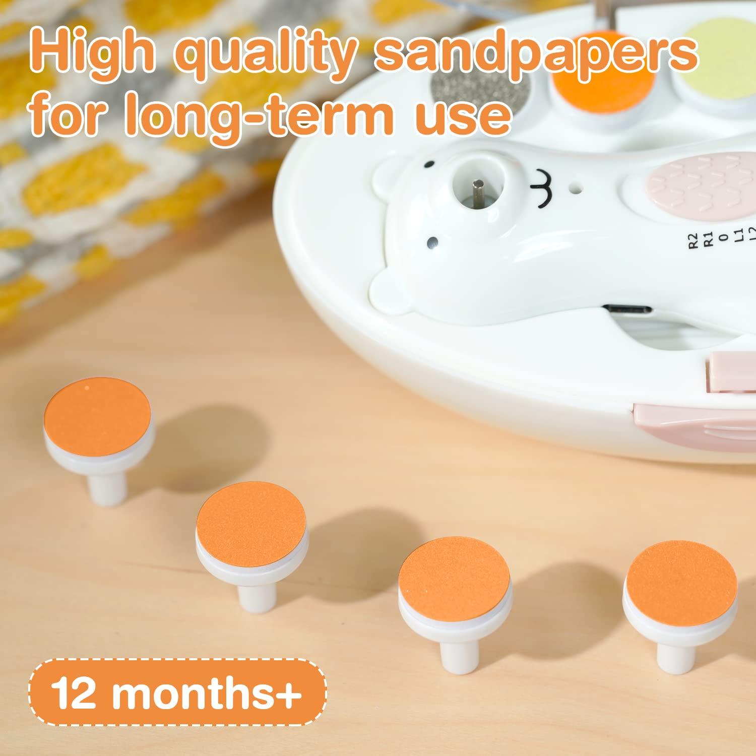 image:imagehaakaa Electric Nail Trimmer Replacement Pads Baby Nail Trimmer Heads for Standard Baby Nail File Suitable for 12Months OrangeOrange