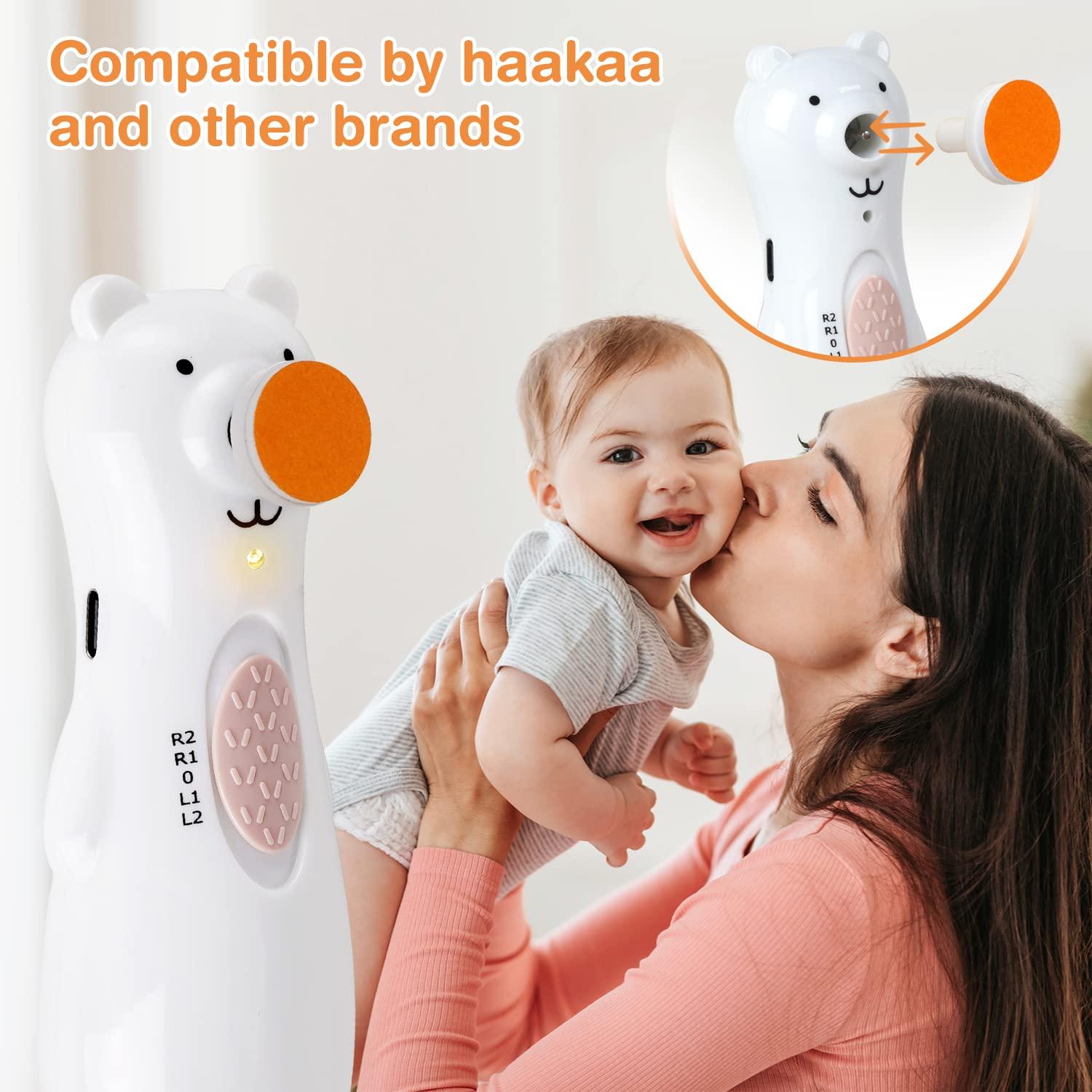 image:imagehaakaa Electric Nail Trimmer Replacement Pads Baby Nail Trimmer Heads for Standard Baby Nail File Suitable for 12Months OrangeOrange