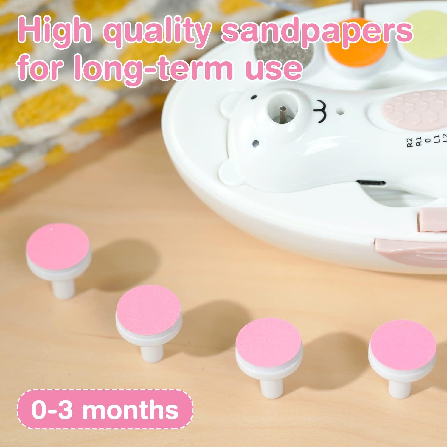 image:imagehaakaa Electric Nail Trimmer Replacement Pads Baby Nail Trimmer Heads for Standard Baby Nail File Suitable for 12Months OrangePink