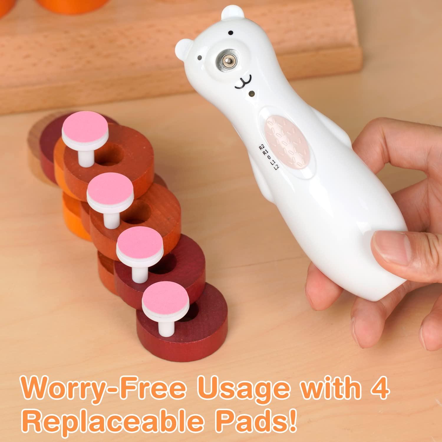 image:imagehaakaa Electric Nail Trimmer Replacement Pads Baby Nail Trimmer Heads for Standard Baby Nail File Suitable for 12Months OrangePink