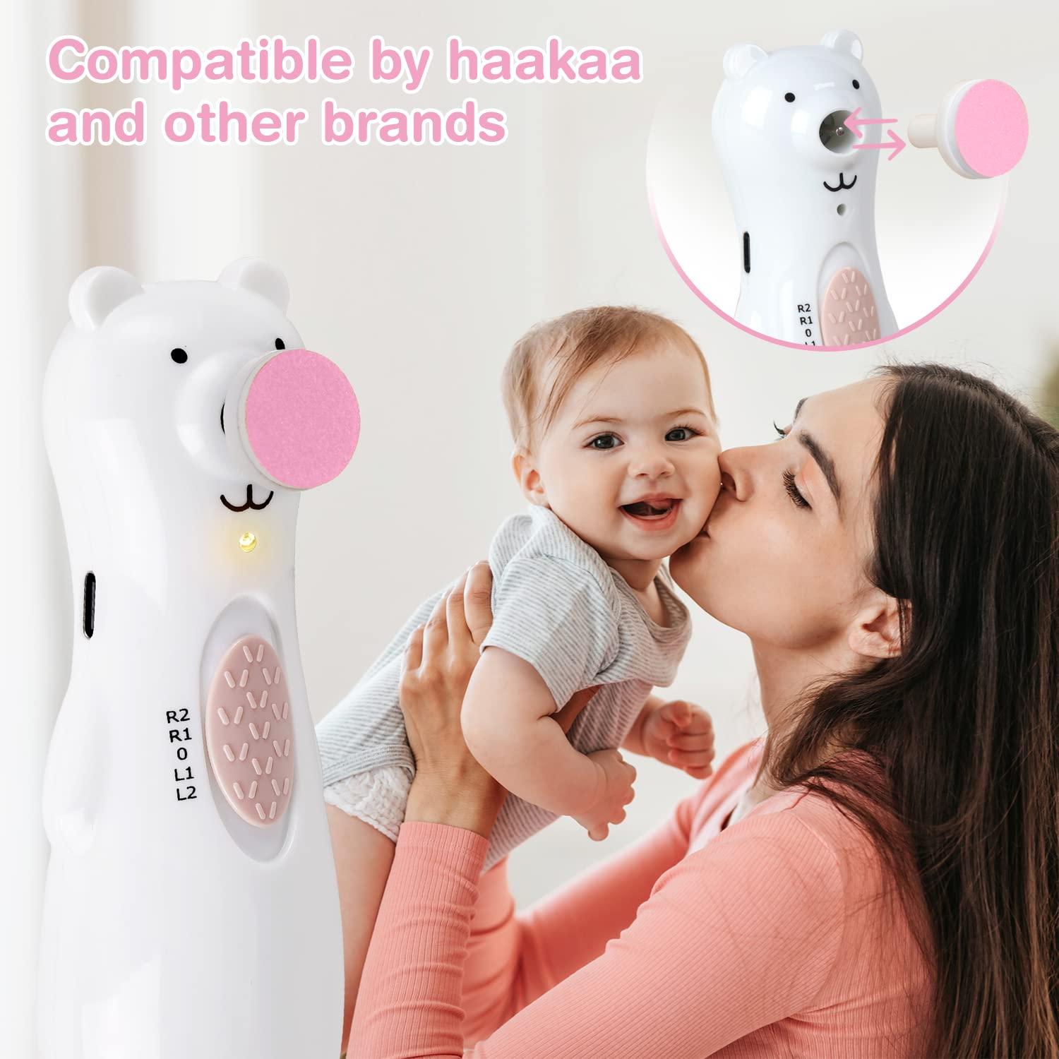 image:imagehaakaa Electric Nail Trimmer Replacement Pads Baby Nail Trimmer Heads for Standard Baby Nail File Suitable for 12Months OrangePink