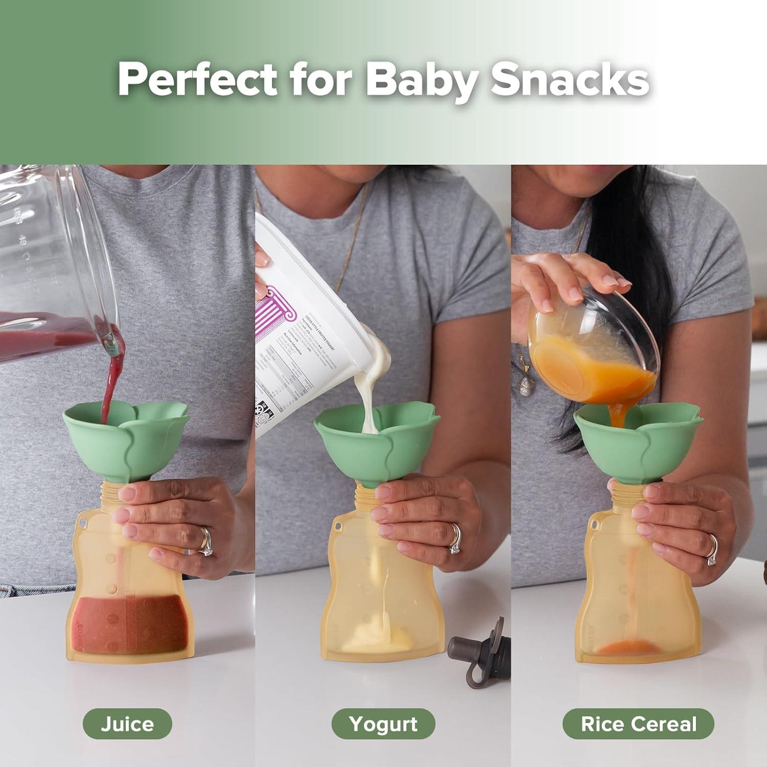 image:imagehaakaa Fill amp Go Yummy Pouch Flower Funnel Combo Pea Green Pouch 2pcs Spring Green FunnelBanana