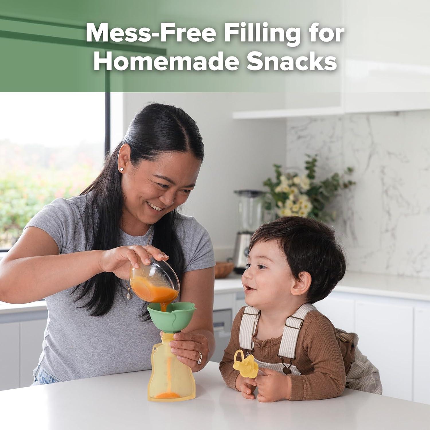 image:imagehaakaa Fill amp Go Yummy Pouch Flower Funnel Combo Pea Green Pouch 2pcs Spring Green FunnelBanana