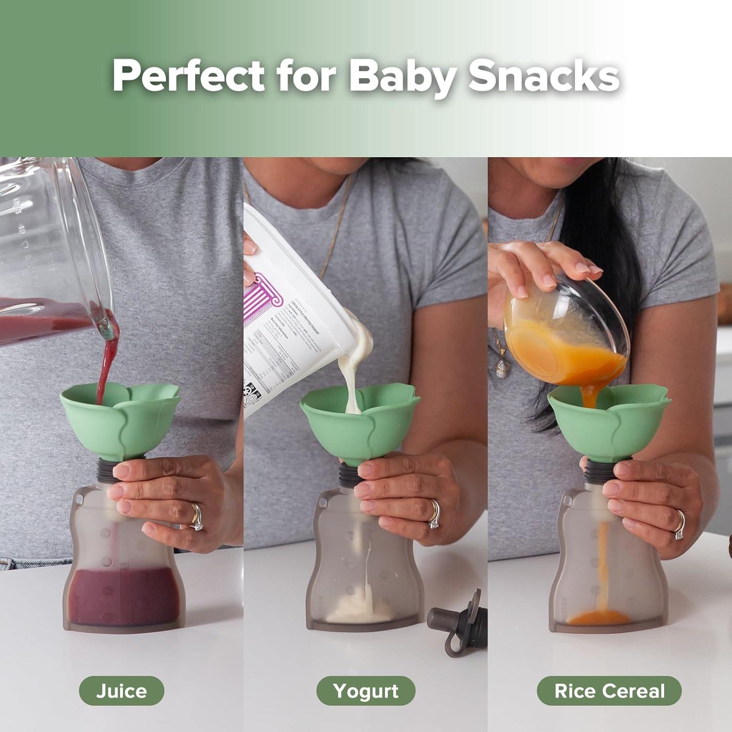 image:imagehaakaa Fill amp Go Yummy Pouch Flower Funnel Combo Pea Green Pouch 2pcs Spring Green FunnelGrey