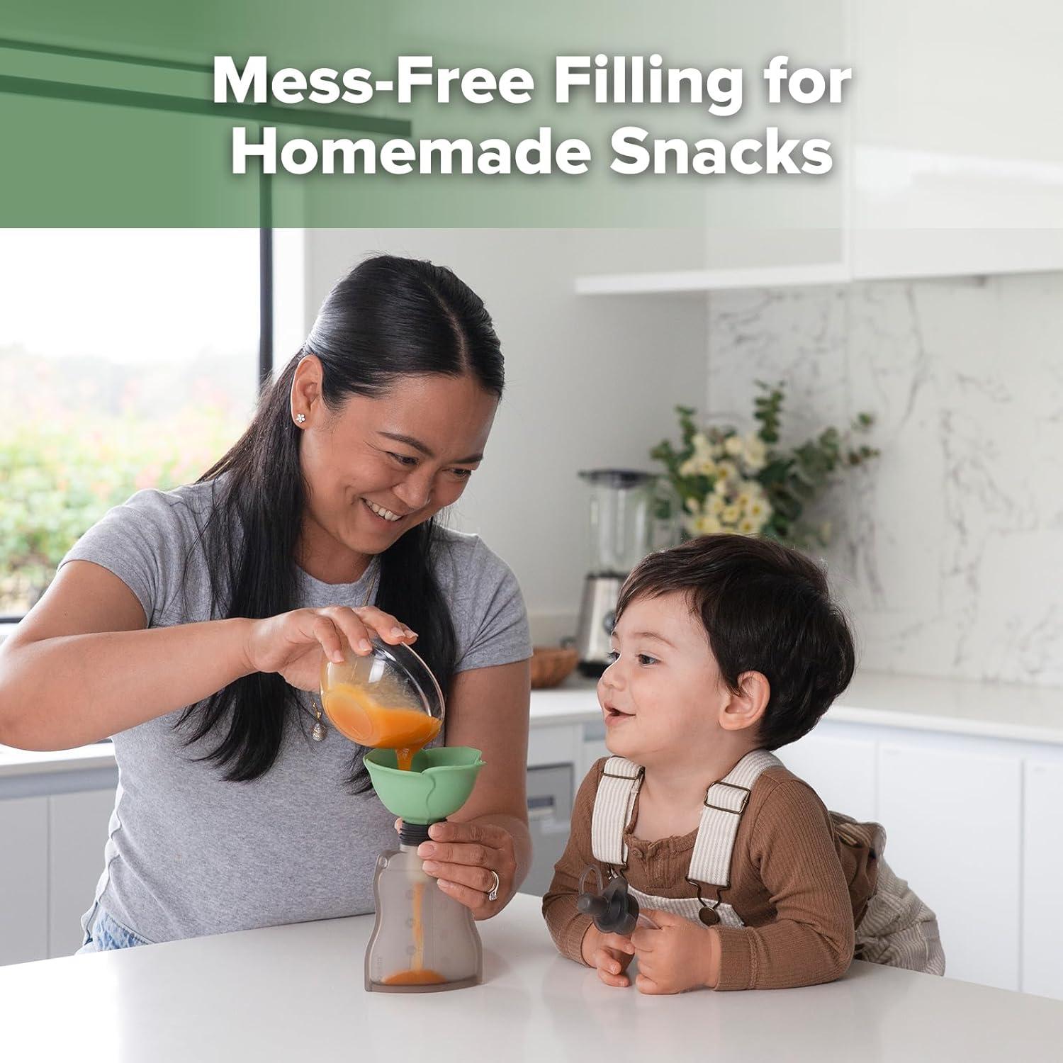 image:imagehaakaa Fill amp Go Yummy Pouch Flower Funnel Combo Pea Green Pouch 2pcs Spring Green FunnelGrey