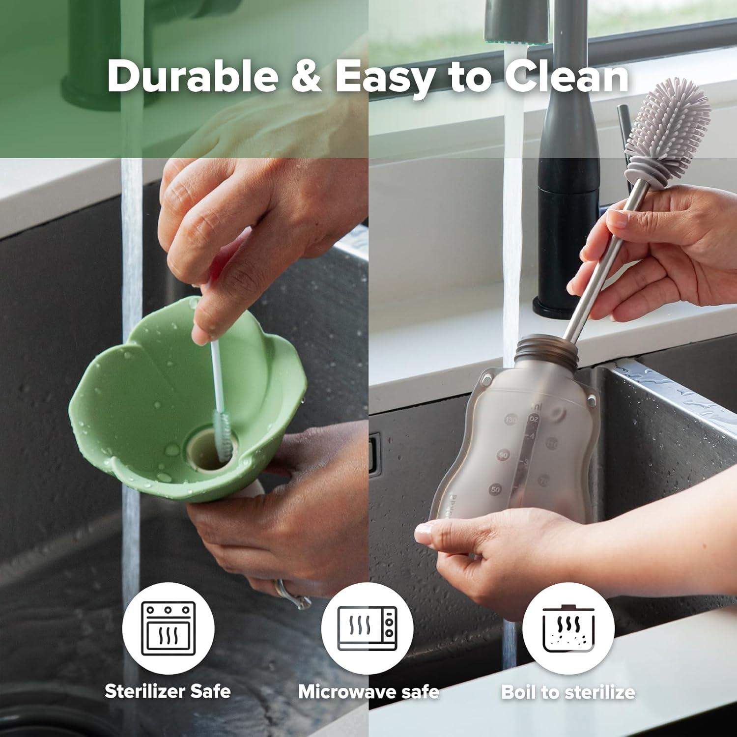 image:imagehaakaa Fill amp Go Yummy Pouch Flower Funnel Combo Pea Green Pouch 2pcs Spring Green FunnelGrey