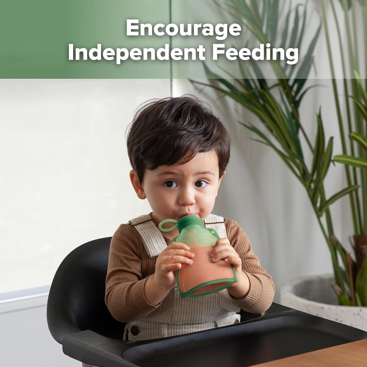 image:imagehaakaa Fill amp Go Yummy Pouch Flower Funnel Combo Pea Green Pouch 2pcs Spring Green FunnelPea Green