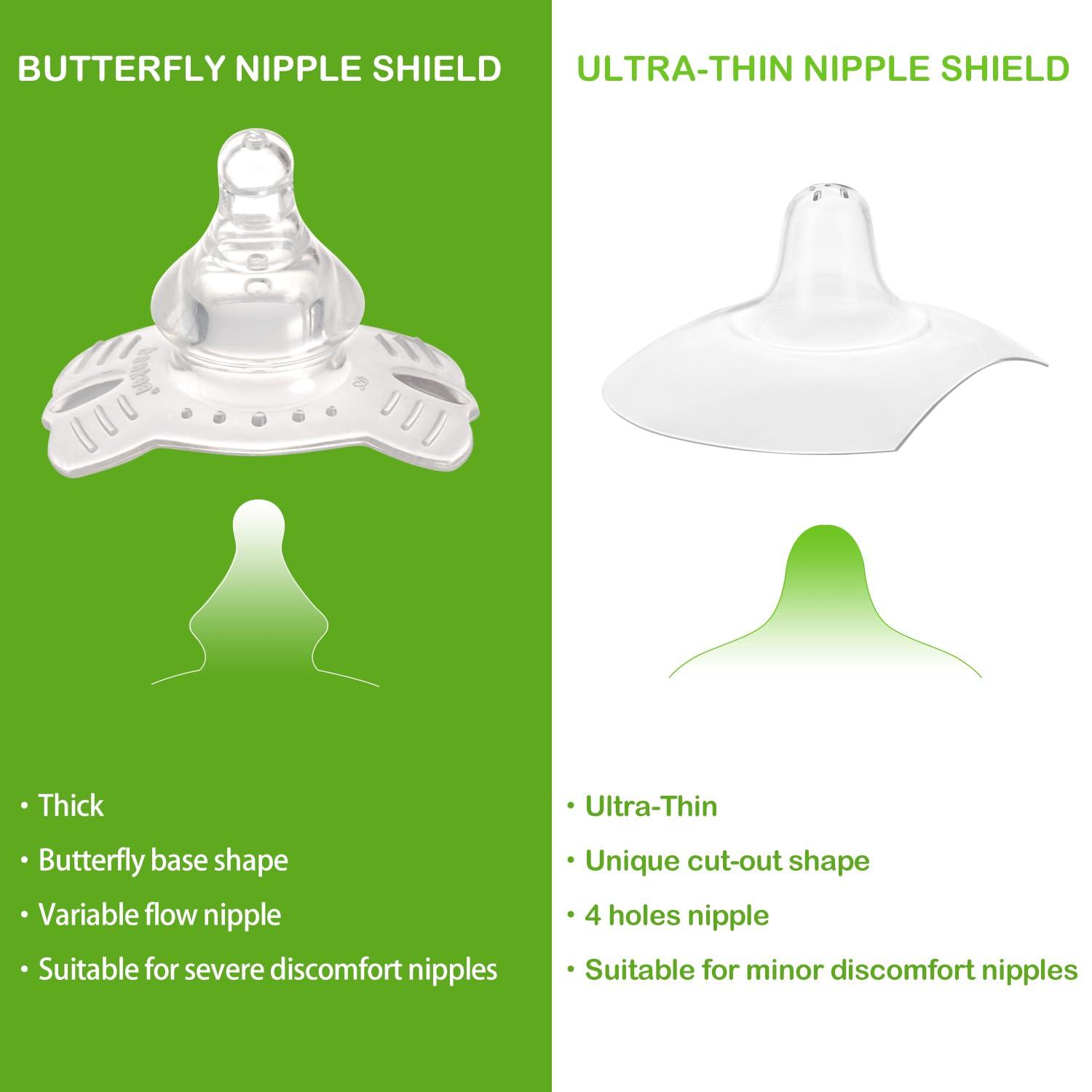 image:imagehaakaa Nipple Shields for Nursing Breastfeeding Nipple Shield with Carry Case Combo Butterfly Base amp UltraThin 2pc