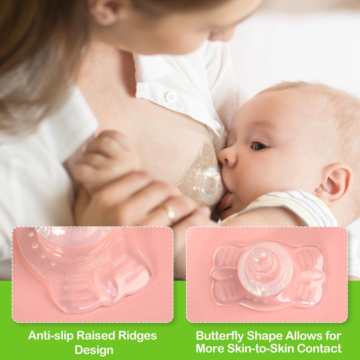 image:imagehaakaa Nipple Shields for Nursing Breastfeeding Nipple Shield with Carry Case Combo Butterfly Base amp UltraThin 2pc