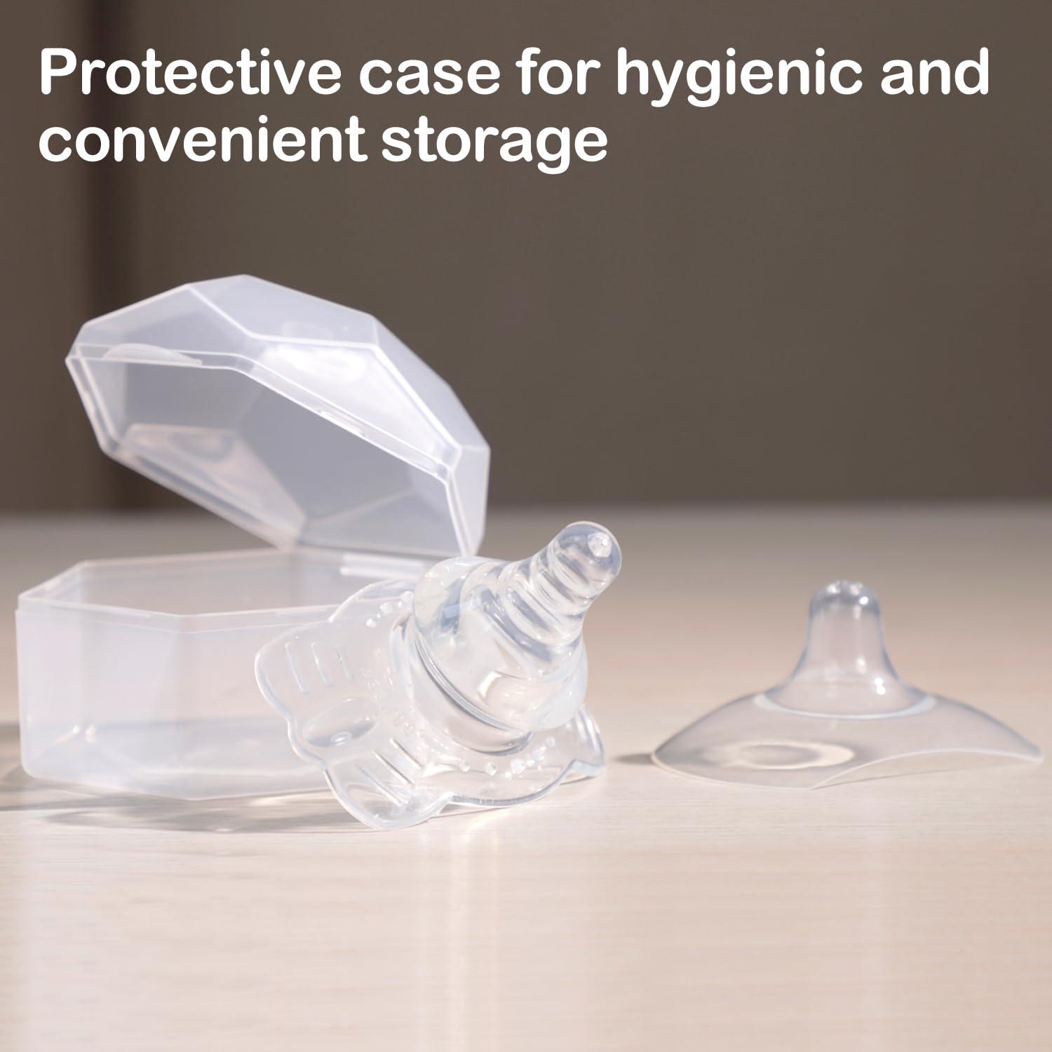 image:imagehaakaa Nipple Shields for Nursing Breastfeeding Nipple Shield with Carry Case Combo Butterfly Base amp UltraThin 2pc