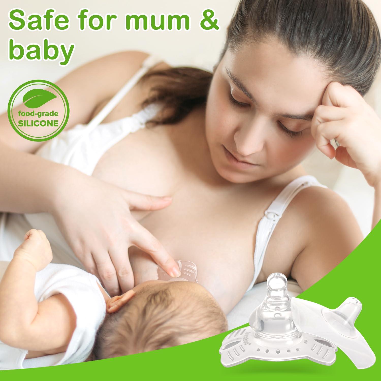 image:imagehaakaa Nipple Shields for Nursing Breastfeeding Nipple Shield with Carry Case Combo Butterfly Base amp UltraThin 2pc