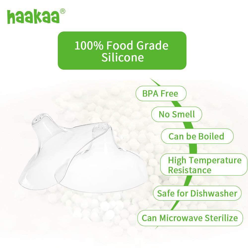 image:imagehaakaa Nippleshield Silicone Nipple Shields for Breastfeeding with Carry Case UltraThin SuperSoft 18mm 2pk18mm
