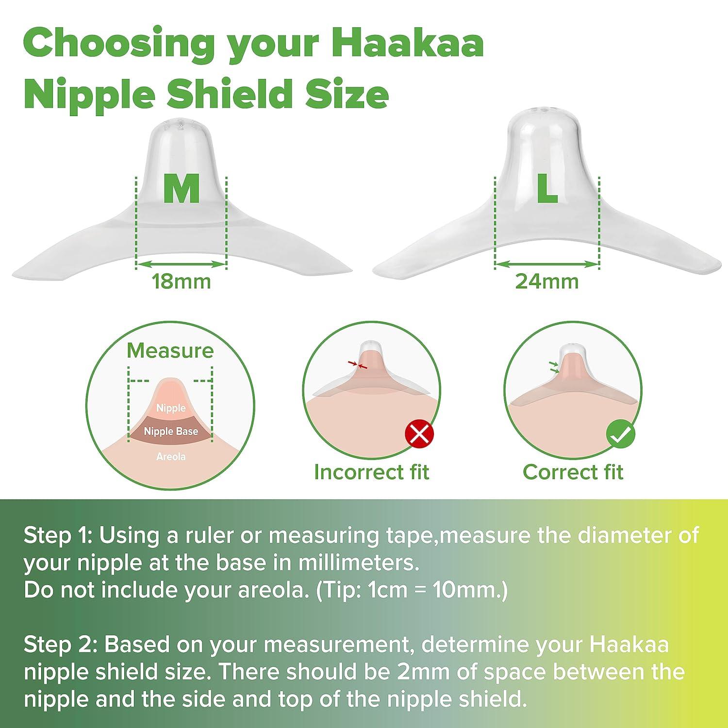image:imagehaakaa Nippleshield Silicone Nipple Shields for Breastfeeding with Carry Case UltraThin SuperSoft 18mm 2pk18mm