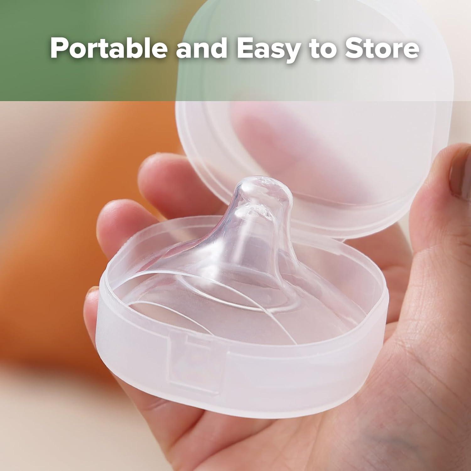 image:imagehaakaa Nippleshield Silicone Nipple Shields for Breastfeeding with Carry Case UltraThin SuperSoft 18mm 2pk18mm