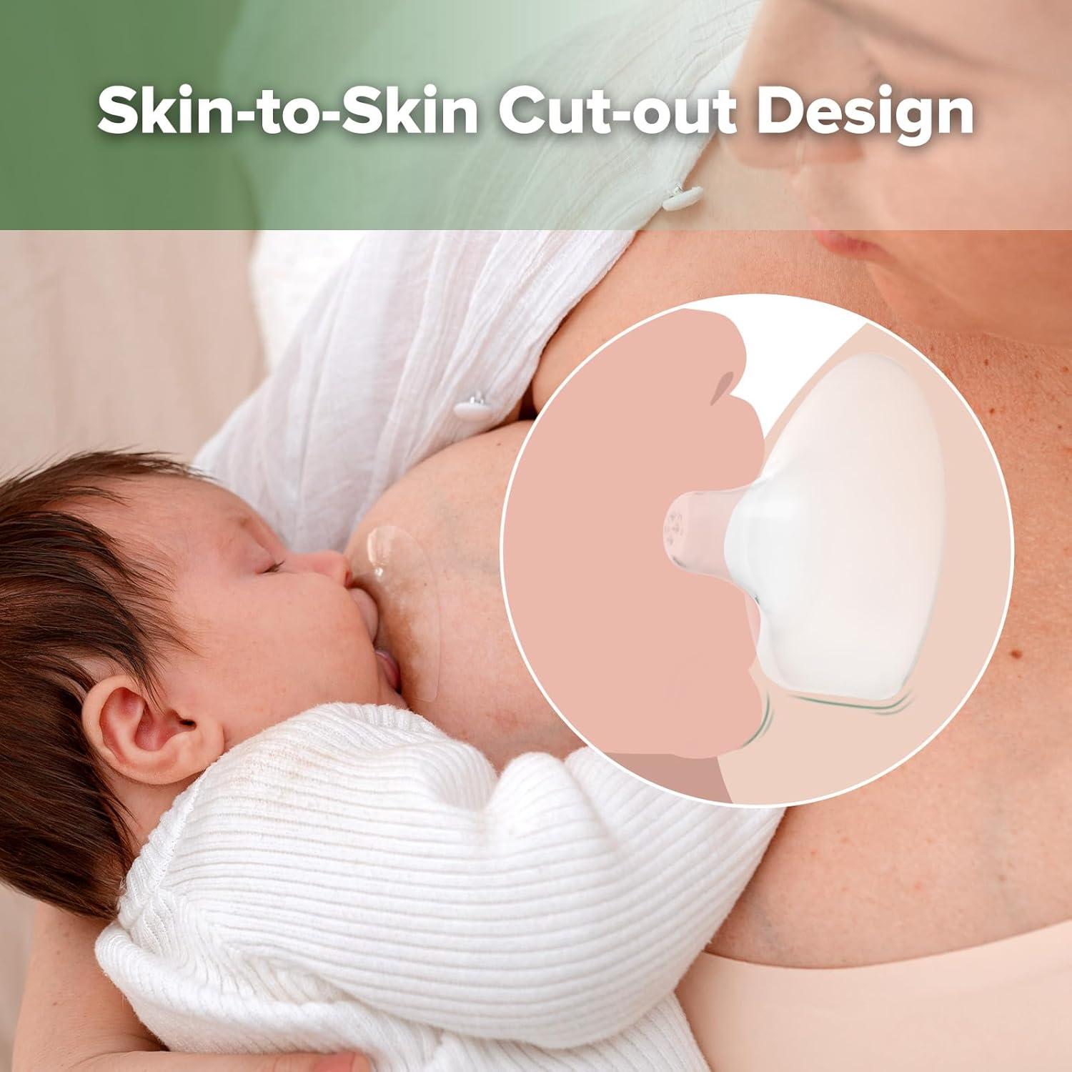 image:imagehaakaa Nippleshield Silicone Nipple Shields for Breastfeeding with Carry Case UltraThin SuperSoft 18mm 2pk18mm