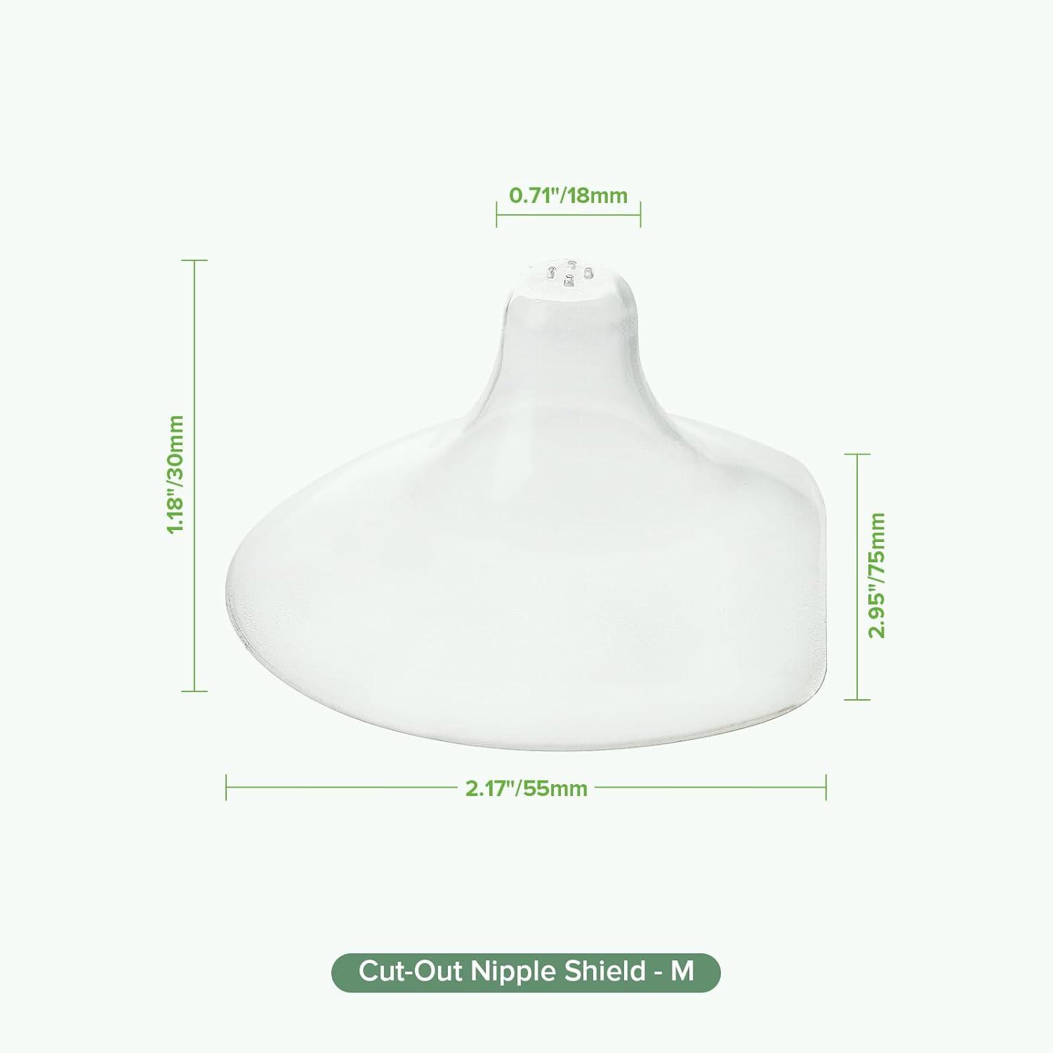 image:imagehaakaa Nippleshield Silicone Nipple Shields for Breastfeeding with Carry Case UltraThin SuperSoft 18mm 2pk18mm