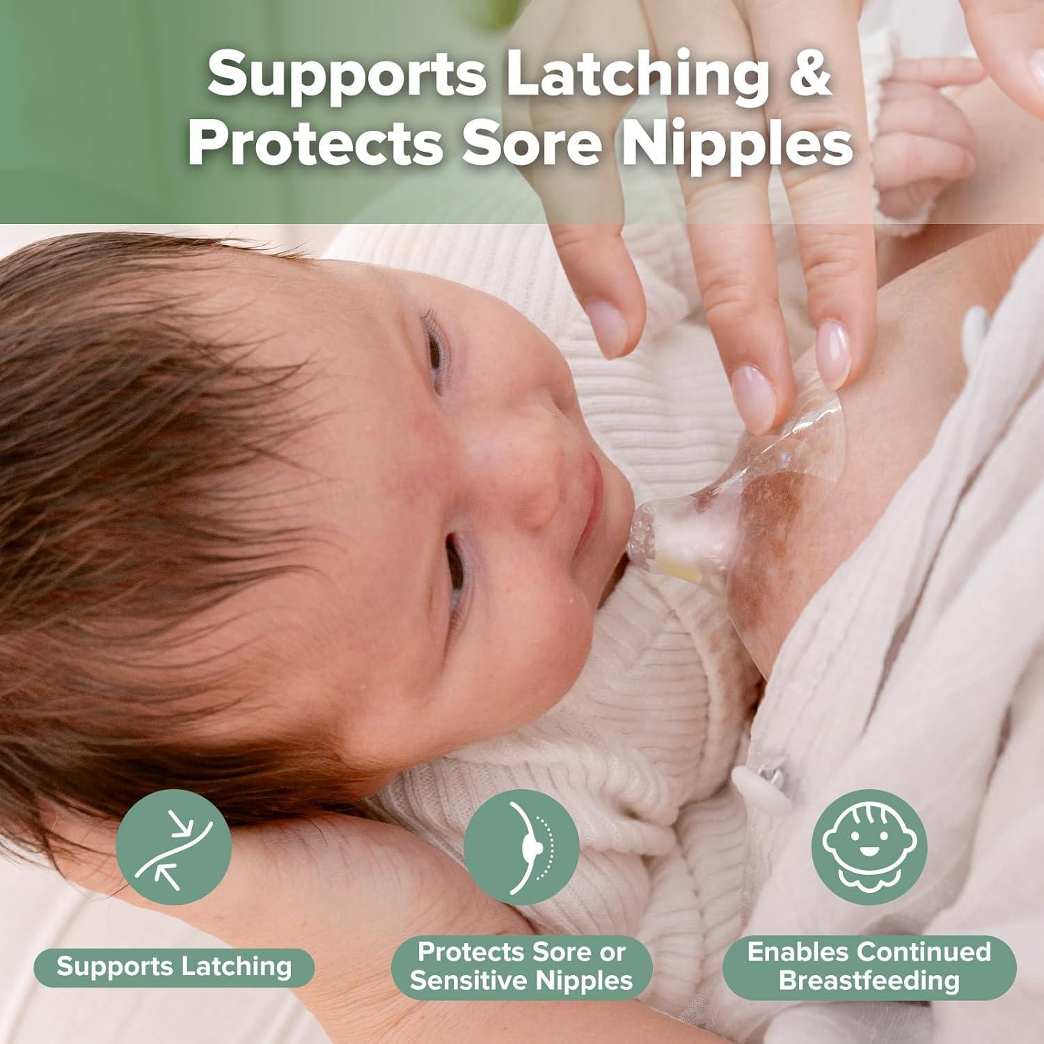 image:imagehaakaa Nippleshield Silicone Nipple Shields for Breastfeeding with Carry Case UltraThin SuperSoft 18mm 2pk18mm