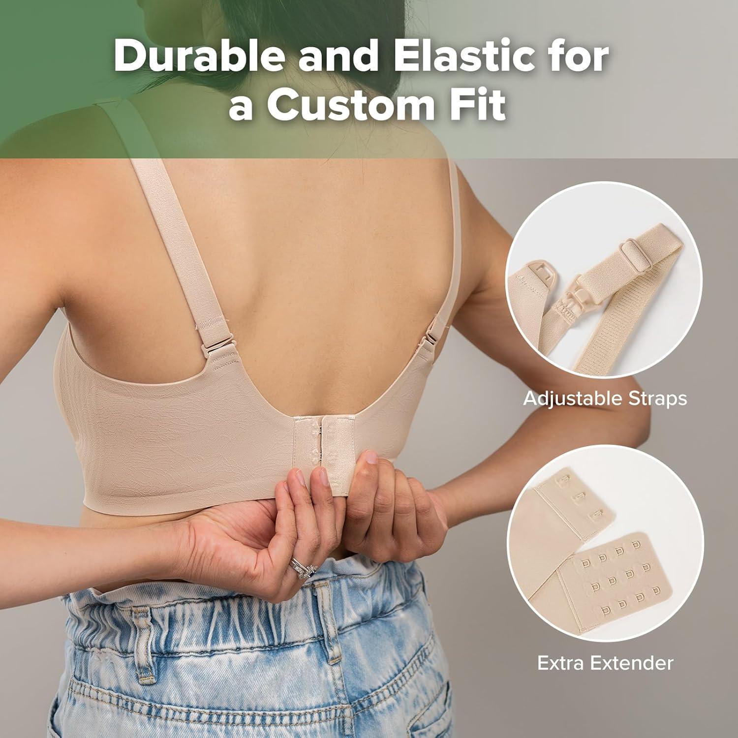 image:imagehaakaa Nursing Bras for Breastfeeding UltraComfort Seamless Maternity Bra with JellyStrip SupportBeige