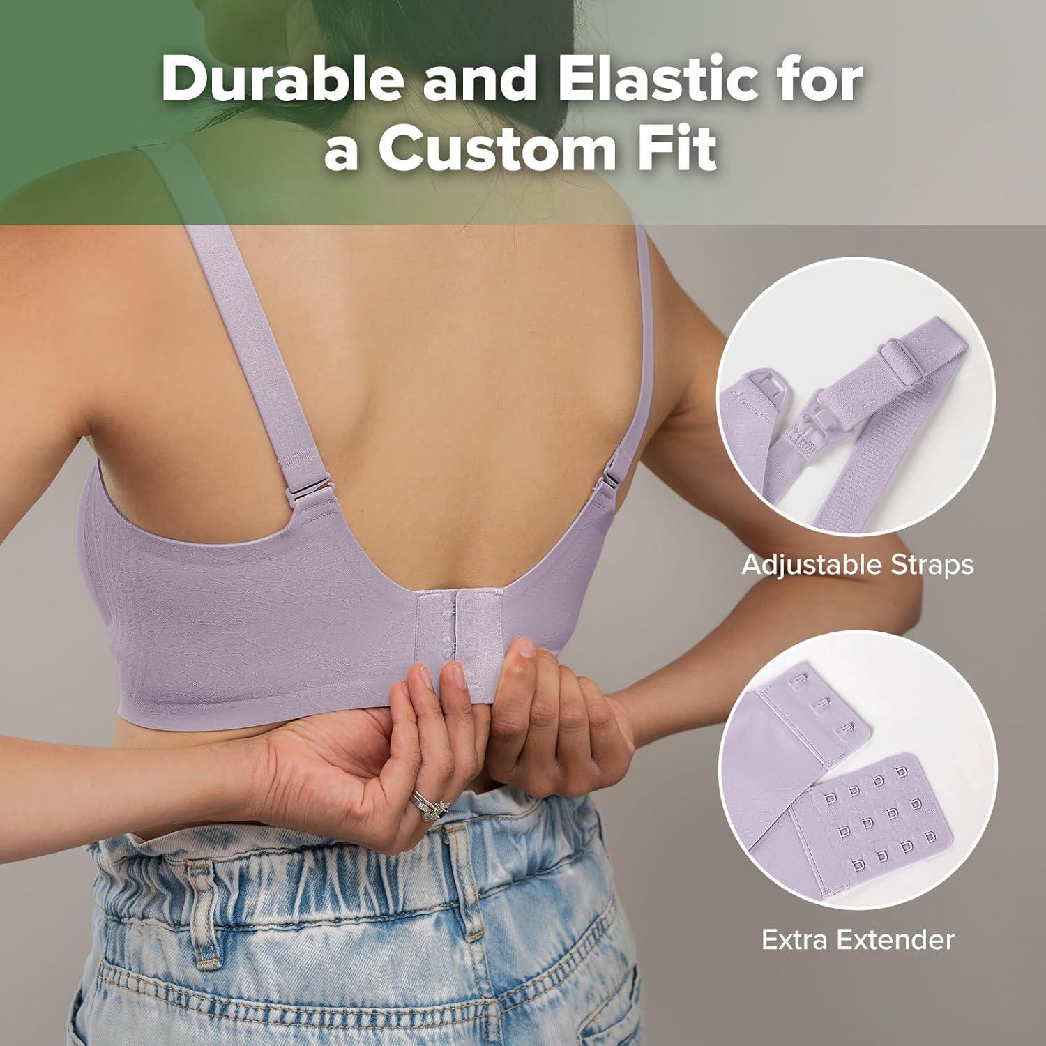 image:imagehaakaa Nursing Bras for Breastfeeding UltraComfort Seamless Maternity Bra with JellyStrip SupportLilac