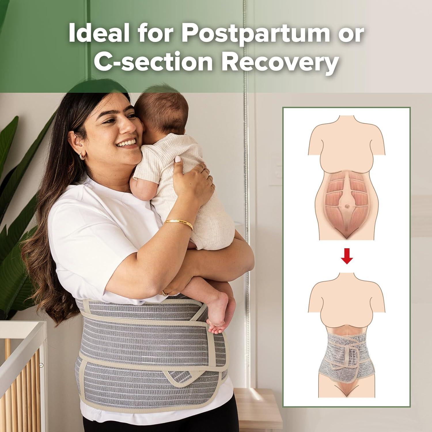 image:imagehaakaa Postpartum Belly Band Support Back amp Abdomen Help Natural Delivery amp C Section RecoveryNatural LatexOne SizeAlmond