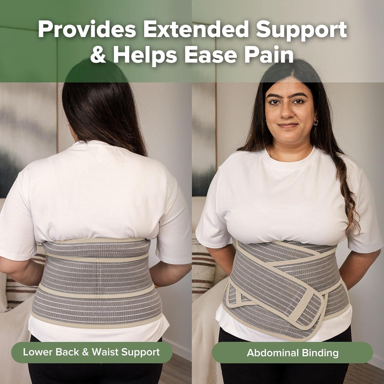 image:imagehaakaa Postpartum Belly Band Support Back amp Abdomen Help Natural Delivery amp C Section RecoveryNatural LatexOne SizeAlmond