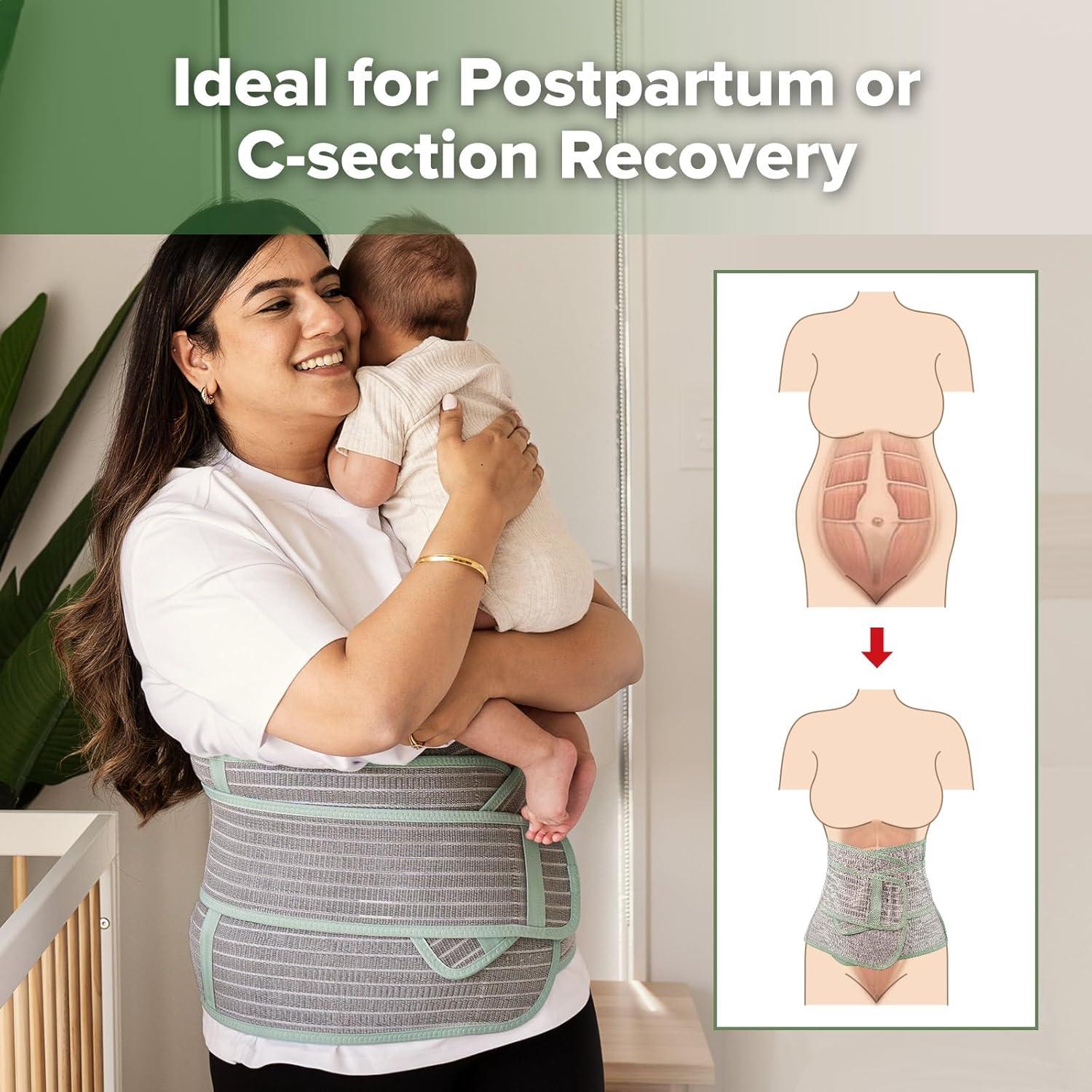 image:imagehaakaa Postpartum Belly Band Support Back amp Abdomen Help Natural Delivery amp C Section RecoveryNatural LatexOne SizeMint
