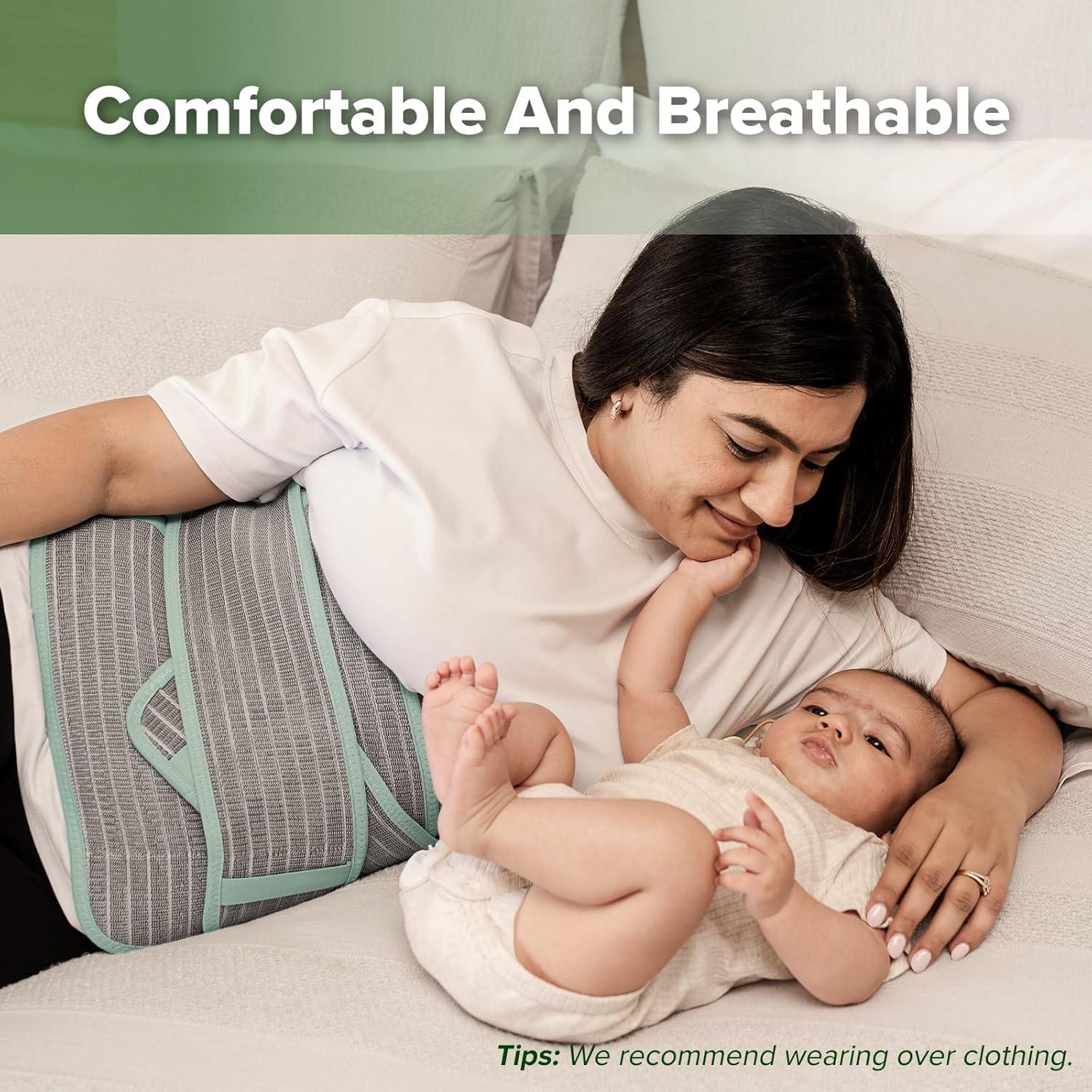 image:imagehaakaa Postpartum Belly Band Support Back amp Abdomen Help Natural Delivery amp C Section RecoveryNatural LatexOne SizeMint