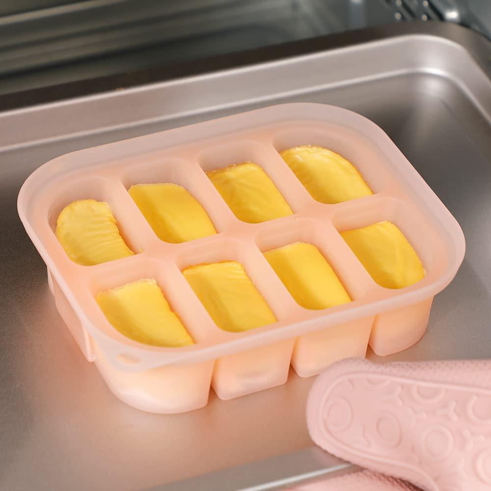 image:imagehaakaa Silicone Baby Food Freezer Tray with Lid by haakaa Perfect Storage Container for Homemade Baby Food Vegetable amp Fruit Purees and Breast Milk Pea GreenBlush