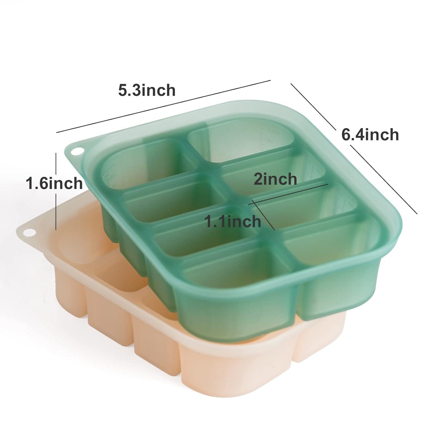 image:imagehaakaa Silicone Baby Food Freezer Tray with Lid by haakaa Perfect Storage Container for Homemade Baby Food Vegetable amp Fruit Purees and Breast Milk Pea GreenPea Green