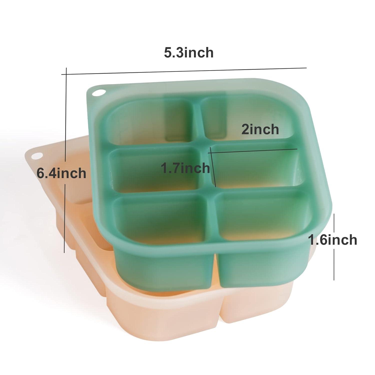 image:imagehaakaa Silicone Baby Food Freezer Tray with Lid by haakaa Perfect Storage Container for Homemade Baby Food Vegetable amp Fruit Purees and Breast Milk Pea GreenBlush