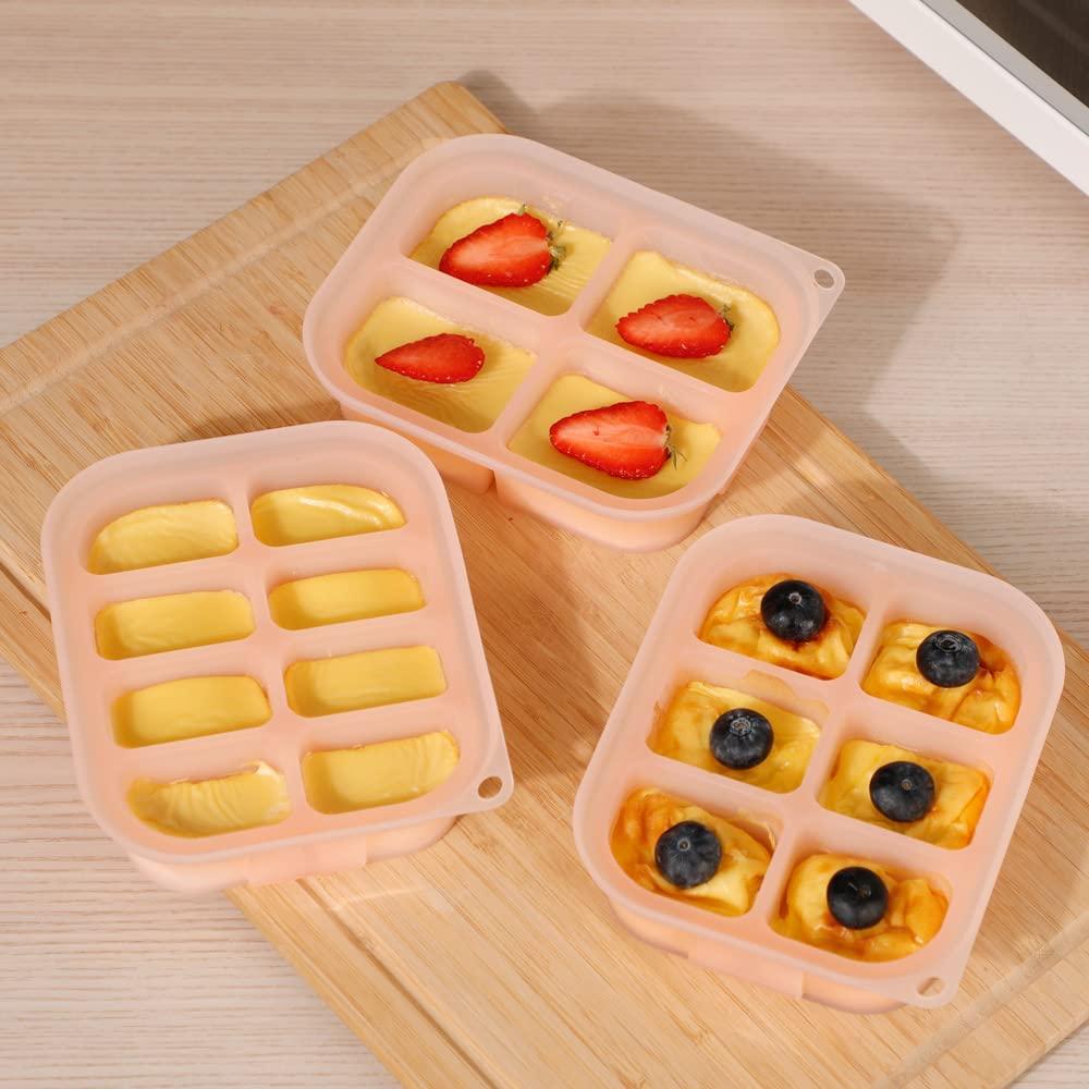 image:imagehaakaa Silicone Baby Food Freezer Tray with Lid by haakaa Perfect Storage Container for Homemade Baby Food Vegetable amp Fruit Purees and Breast Milk Pea GreenBlush